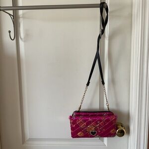 Pink Quilted Betsy Johnson wallet crossbody bag
